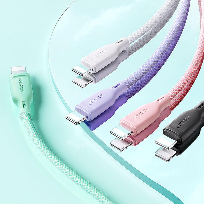 Joyroom Multi-Color Series S-A34 USB-C / USB-C PD 60W 1m Cable - Purple - Cell phone cables<<<HurtelXML&&&Type-C