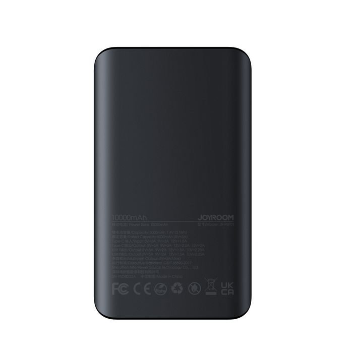 Joyroom powerbank 10000mAh 30W black (JR-PBF01) - Powerbanks<<<HurtelXML&&&Power Bank<<<Основна<<<DunaXML