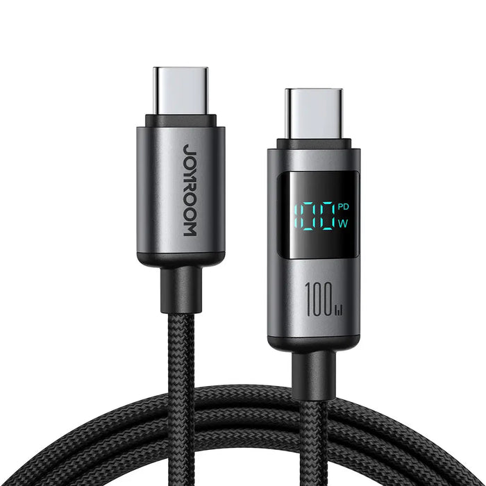 Joyroom S-A16 Pro Prism Series 100W USB-C Cable - USB-C with Digital Display 1.2m - Black - Cell phone