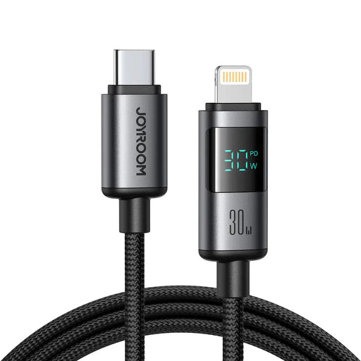 Joyroom S-A16 Pro Prism Series 30W USB-C - Lightning Cable with Display 1.2m - Black - Cell phone cables<<<HurtelXML