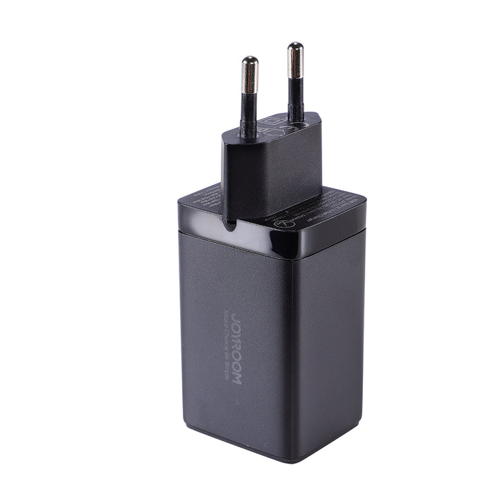 Joyroom fast GaN charger 65W USB-A, 2x USB-C black + USB-C - USB-C cable 100W 1.2m (TCG01)