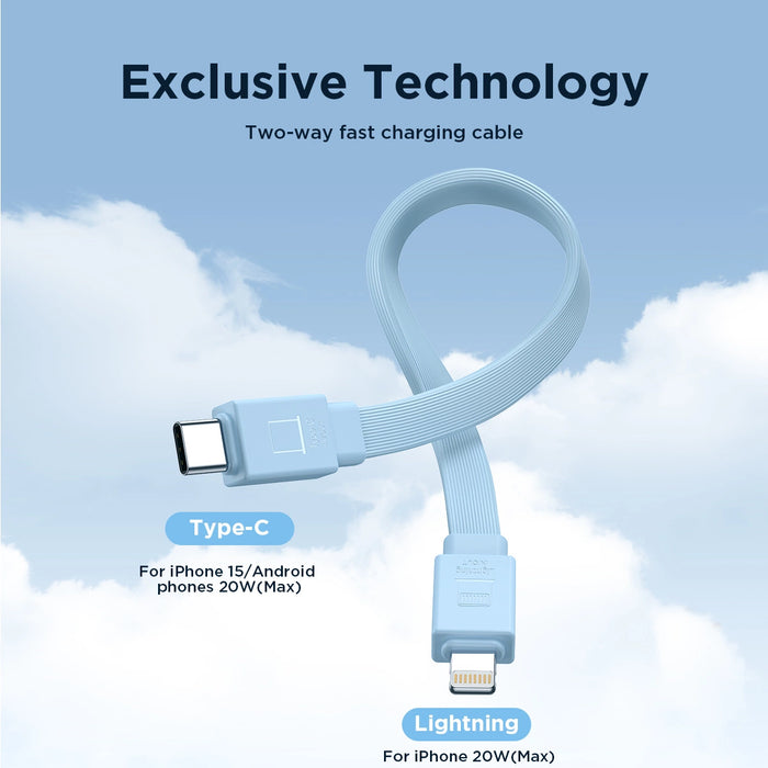 Powerbank Joyroom JR-PBM01 magnetic 10000mAh 20W with stand + Lightning cable - USB-C - blue