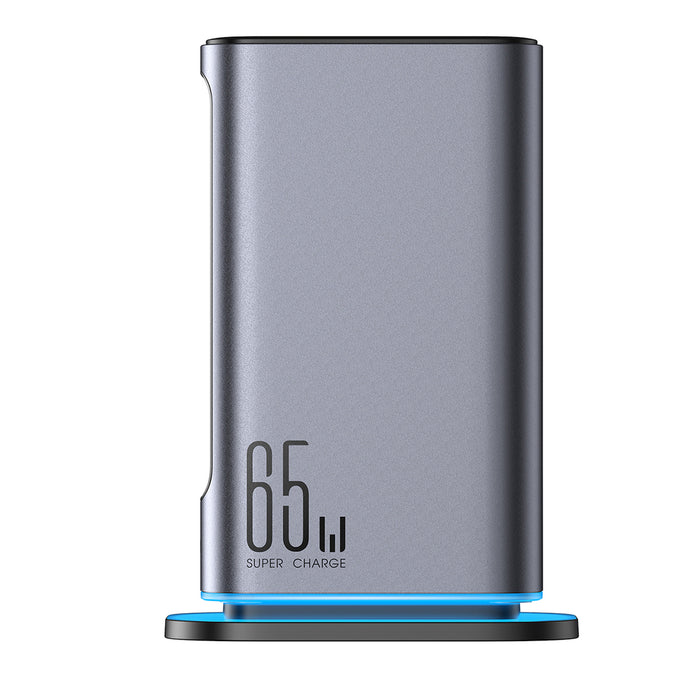 Joyroom JR-TCM02 Multiport GaN Charger 65W EU 4x USB-C 2x USB-A - Dark Gray