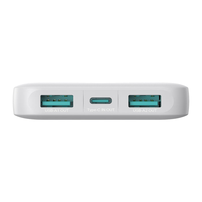 Powerbank Joyroom JR-PBF12 10000mAh 2.4A 2x USB-A 1x USB-C - white