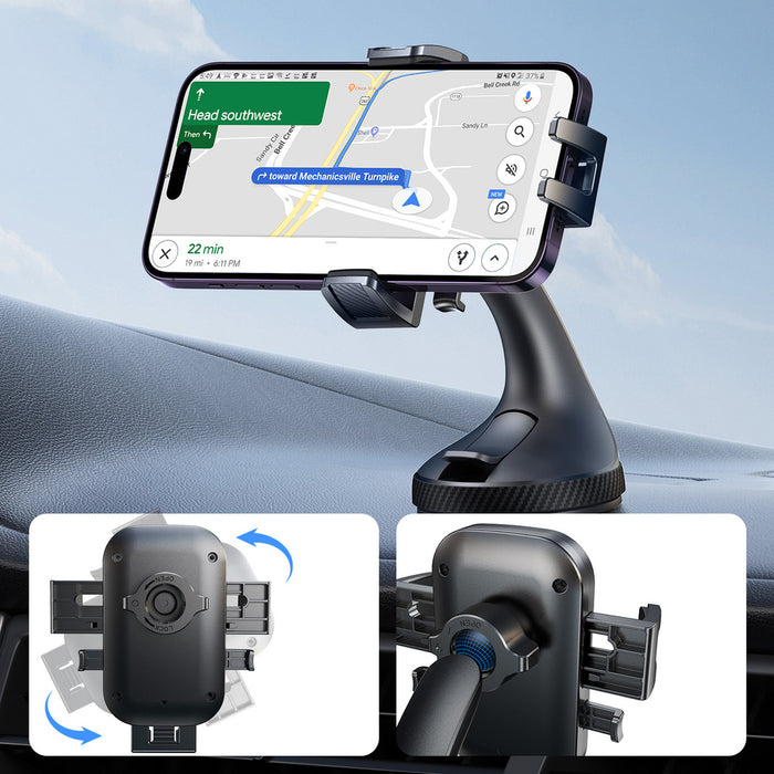 Joyroom JR-OK6 clamp phone holder for glass - black