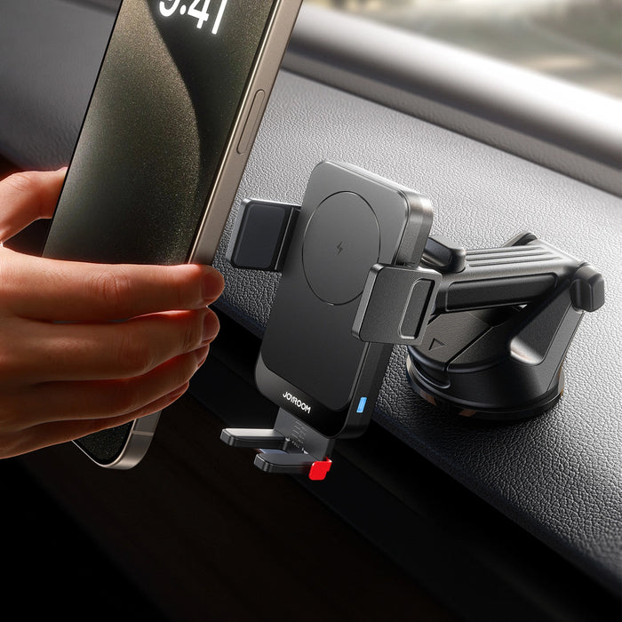 Joyroom JR-ZS241S car mount with inductive charger for dashboard - black