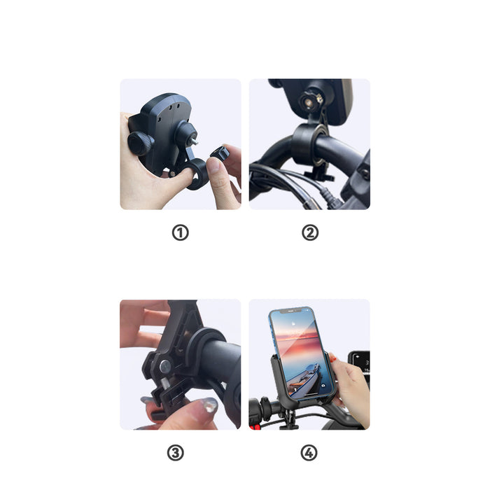 Joyroom JR-ZS431 phone holder for bike, motorcycle, scooter - black