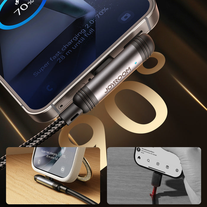 Joyroom S-A56 EnjoyX Series 90° USB-A - USB-C 3A cable 1.2m - black