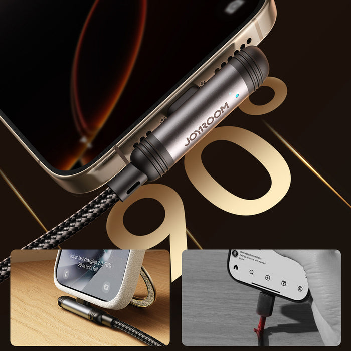Joyroom S-A56 EnjoyX Series 90° USB-A - Lightning 3A cable 1.2m - black