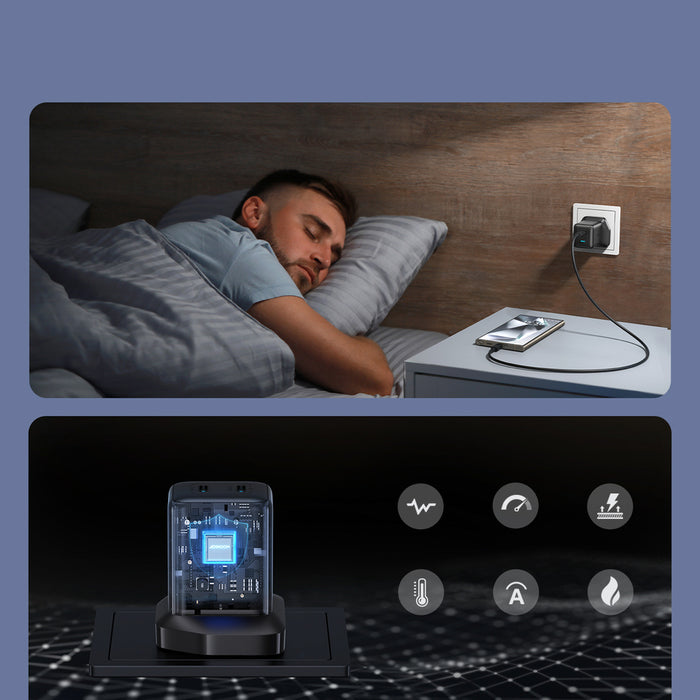 Joyroom JR-TCG17 45W 2 x USB-C wall charger (UK plug) - black