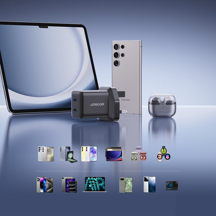 Joyroom JR-TCG17 45W 2 x USB-C wall charger (UK plug) - black