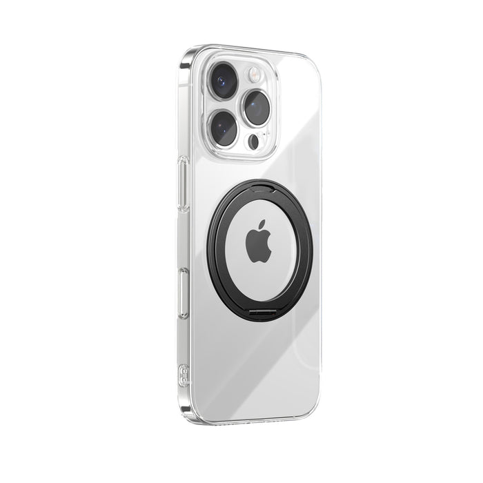 Joyroom JR-16JL6 iPhone 16 Pro Max Ultra-Thin MagSafe Compatible Case with 360° Ring Stand - Black