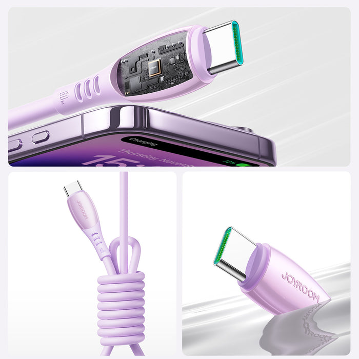 Joyroom S-A59 Vibrant Series 60W USB-C - USB-C Cable 1.2m - Purple