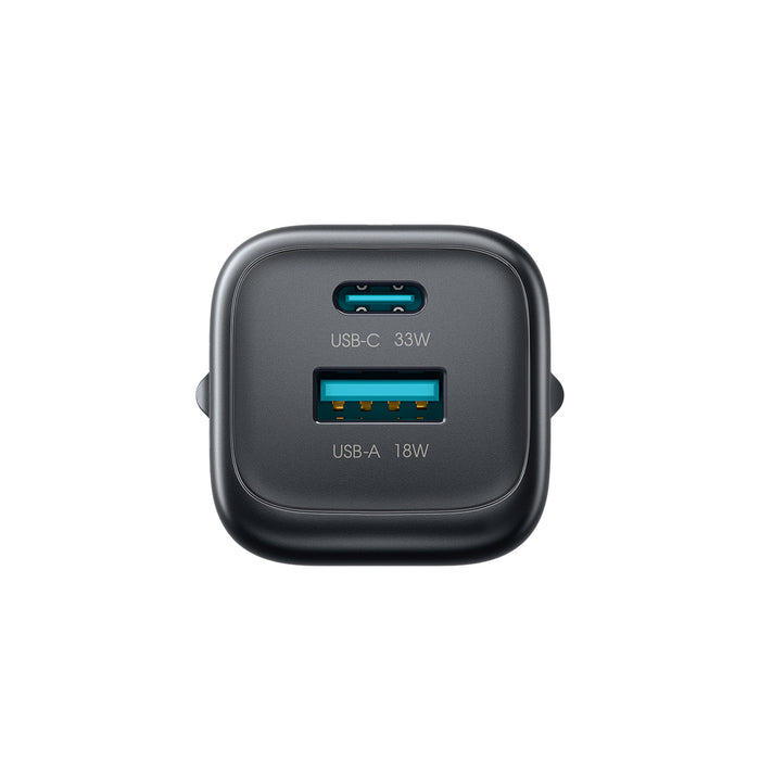 Joyroom JR-TG7 33W USB-A + USB-C Wall Charger with 60W USB-C to USB-C 1m Cable - Black