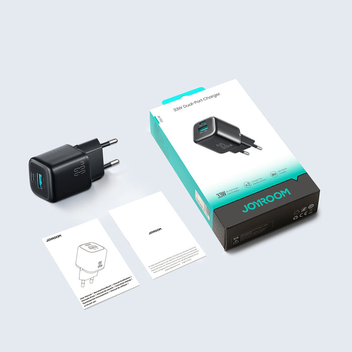 Joyroom JR-TG7 33W USB-A + USB-C wall charger with 30W USB-C - Lightning 1m cable - black