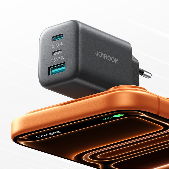 Joyroom JR-TO1 GaN 45 USB-C Lightning USB-A Wall Charger - Black