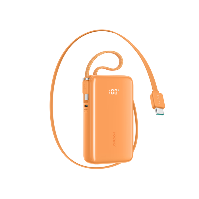 Joyroom JR-PR2L 35W 10000mAh Powerbank with Built-in USB-C Cables - Orange