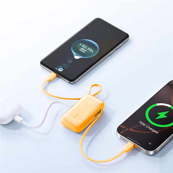 Joyroom JR-PR2L 35W 10000mAh Powerbank with Built-in USB-C Cables - Orange