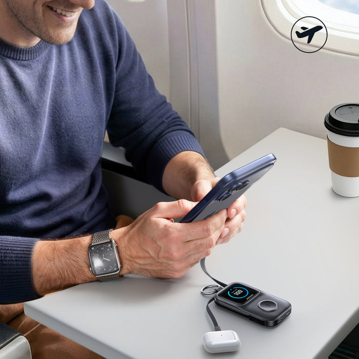 Joyroom JR-W19 5000mAh Powerbank with 5W Wireless Watch Charging - Black