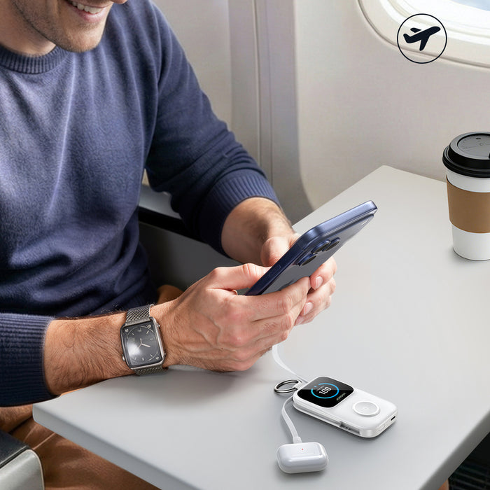 Joyroom JR-W19 5000mAh Powerbank with 5W Wireless Watch Charging - White
