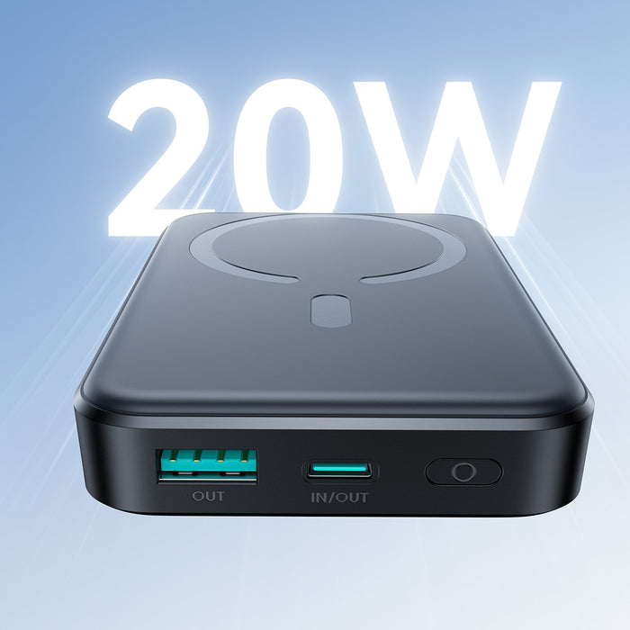 Joyroom JR-W020 20W 10000mAh MagSafe Power Bank + USB-C - USB-C 0.25m Cable - Black