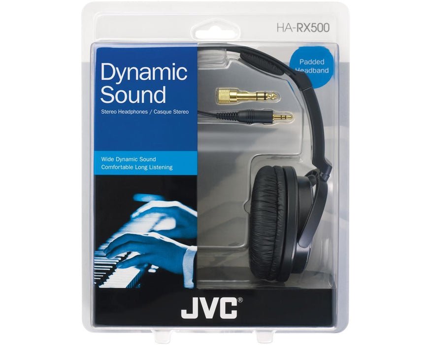 JVC HA-RX500-E Headphones Wired Head-band Music Black, White