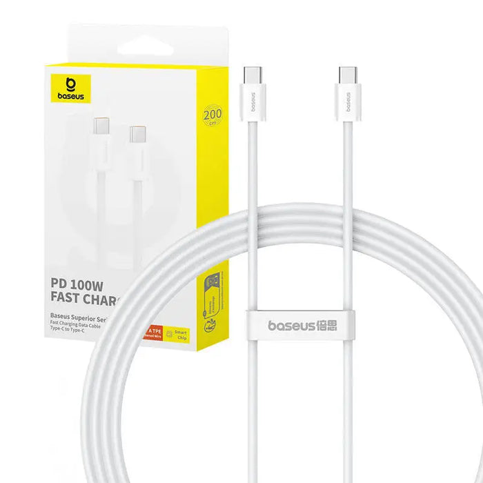 Kabel szybkiego ładowania USB-C do USB-C Baseus Superior 2 100W 2m (biały) - USB-C to USB-C<<<USB cables<<<GSM
