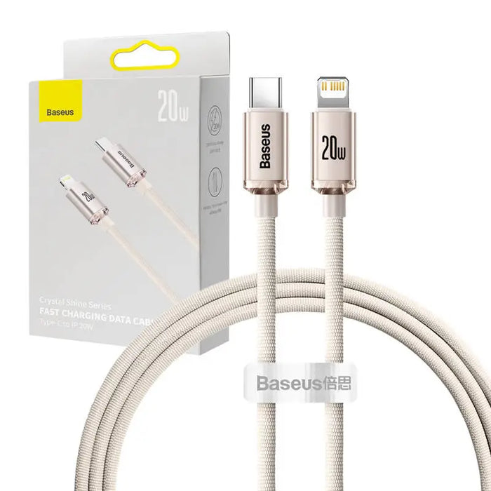 Kabel USB-C do iP Baseus Crystal Shine 20W 1.2m (różowy) - USB-C to Lightning<<<USB cables<<<GSM Accessories<<<InnproXML