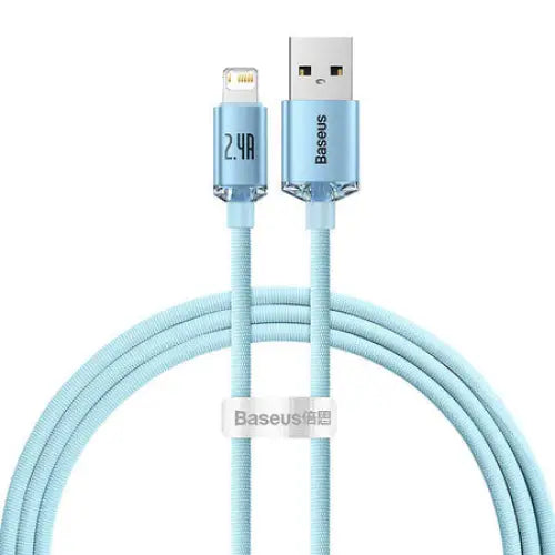Kabel USB do iP Baseus Crystal Shine 2.4A 1.2m (niebieski) - USB-C to Lightning<<<USB cables<<<GSM