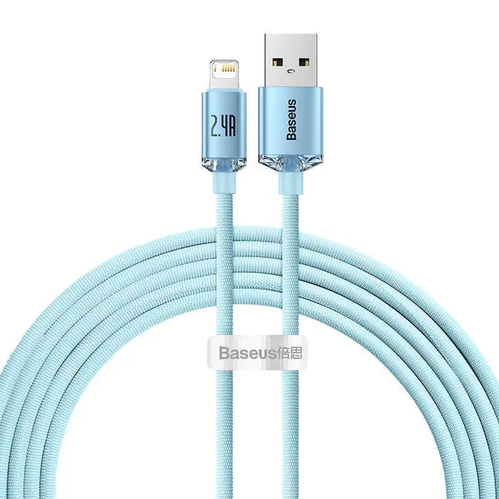 Kabel USB do iP Baseus Crystal Shine 2.4A 2m (niebieski) - USB to Lightning<<<USB cables<<<GSM Accessories<<<InnproXML