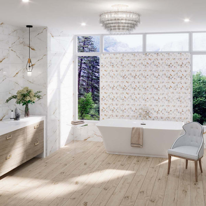 FAIENCE KAI BREEZE WAVE WHITE 30X60 CM