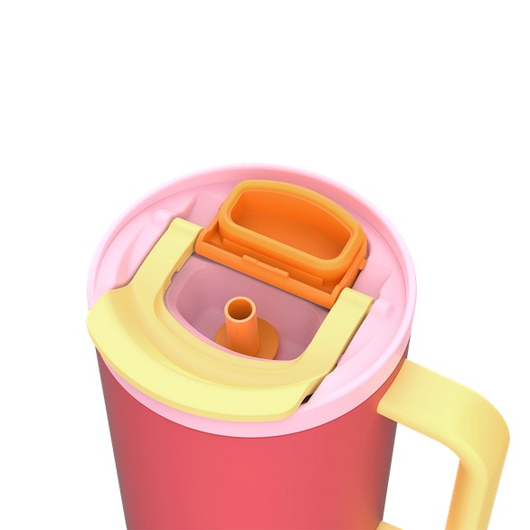 Thermal mug with telescopic straw Kambukka Rio Tumbler 950ml Pink Papaya