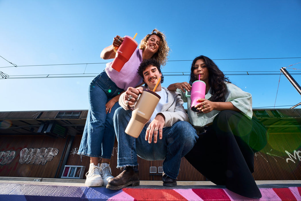 Thermal mug with telescopic straw Kambukka Rio Tumbler 950ml Pink Papaya