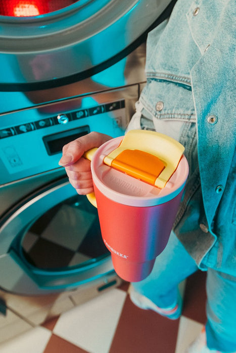 Thermal mug with telescopic straw Kambukka Rio Tumbler 950ml Pink Papaya