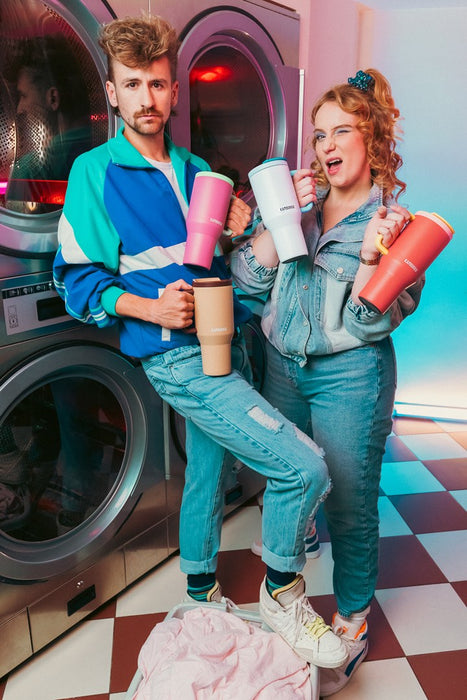 Thermal mug with telescopic straw Kambukka Rio Tumbler 950ml Pink Papaya