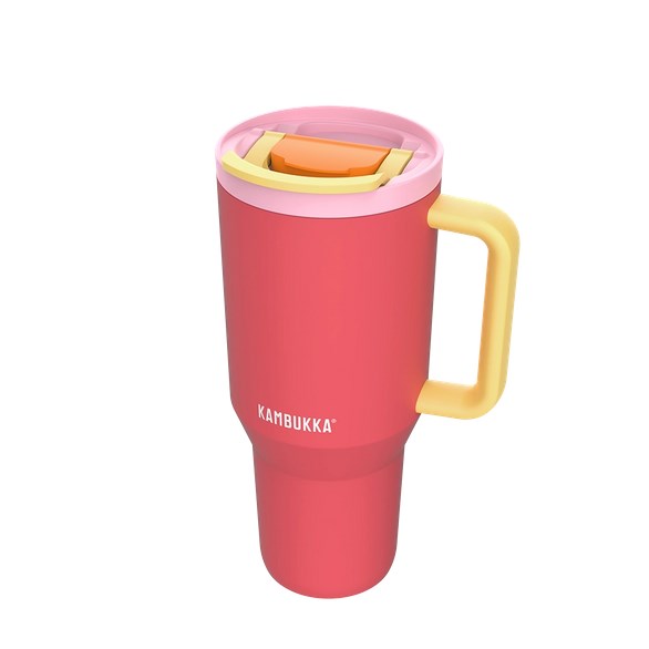 Thermal mug with telescopic straw Kambukka Rio Tumbler 950ml Pink Papaya