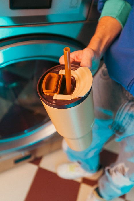 Thermal mug with telescopic straw Kambukka Rio Tumbler 950ml Almond Dream