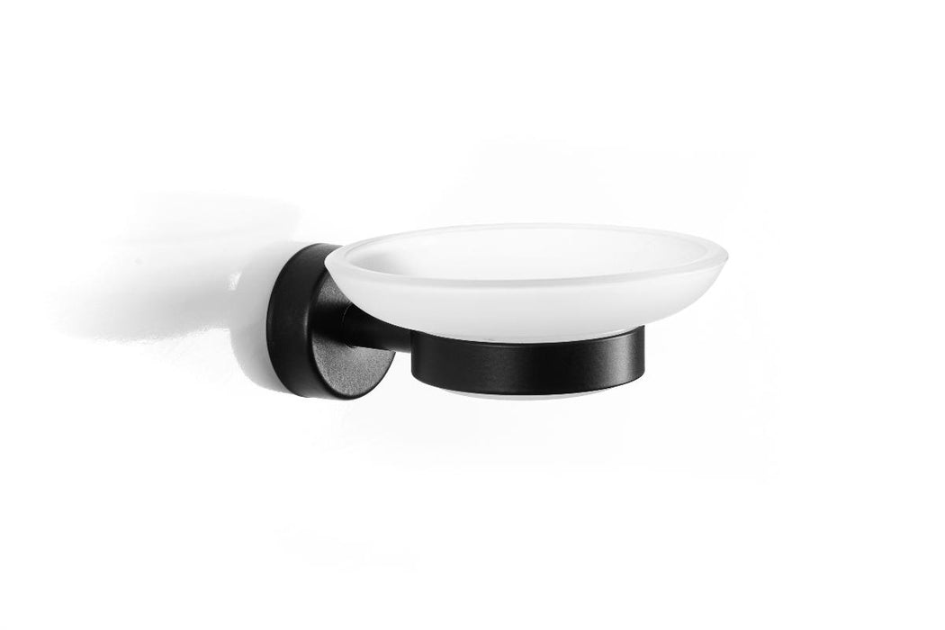 GLASS SOAP DISH BLACK MATT MODERNO