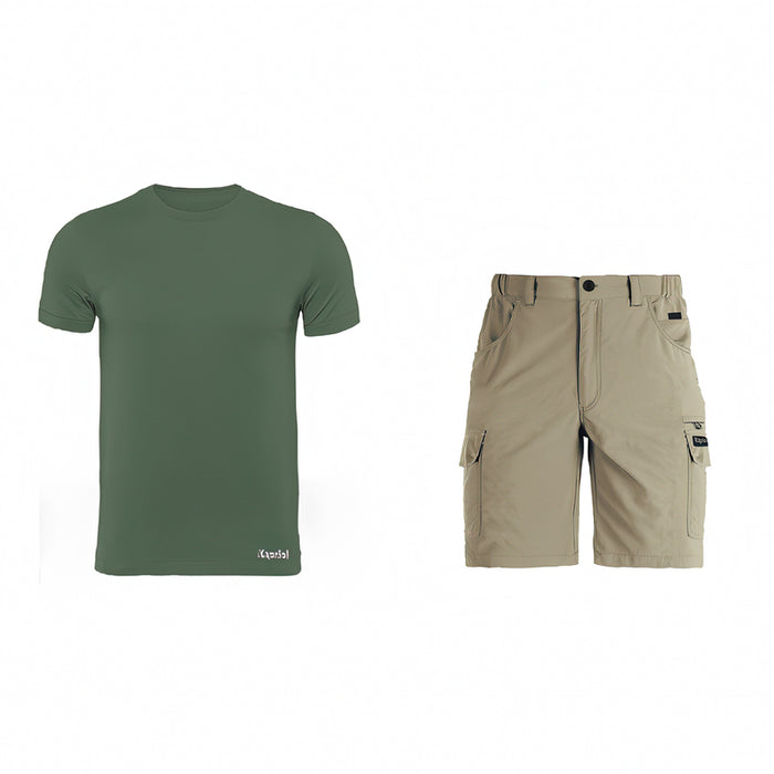SHORTS AND GREEN T-SHIRT SET KAPRIOL SIZE M