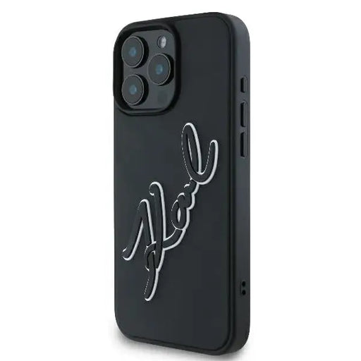 Karl Lagerfeld 3D Rubber Bicolor Signature iPhone 16 Pro Case - Black - Cell phone cases and covers<<<HurtelXML