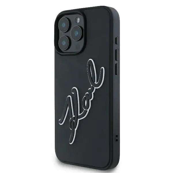 Karl Lagerfeld 3D Rubber Bicolor Signature iPhone 16 Pro Case - Black - Cell phone cases and covers<<<HurtelXML