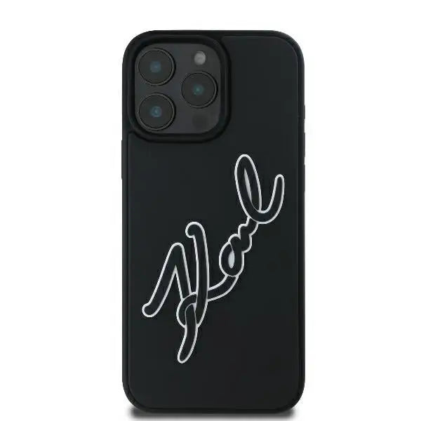 Karl Lagerfeld 3D Rubber Bicolor Signature iPhone 16 Pro Case - Black - Cell phone cases and covers<<<HurtelXML