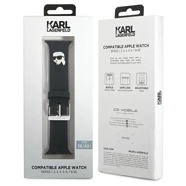 Karl Lagerfeld 3D Rubber Karl Head strap for Apple Watch 38/40/41mm - black - Other cell phone equipment<<<HurtelXML