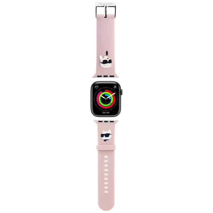 Karl Lagerfeld 3D Rubber Karl&Choupette Heads strap for Apple Watch 42/44/45/49mm - pink - Other cell phone