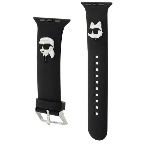 Karl Lagerfeld 3D Rubber Karl&Choupette Heads strap for Apple Watch 38/40/41mm - black - Other cell phone