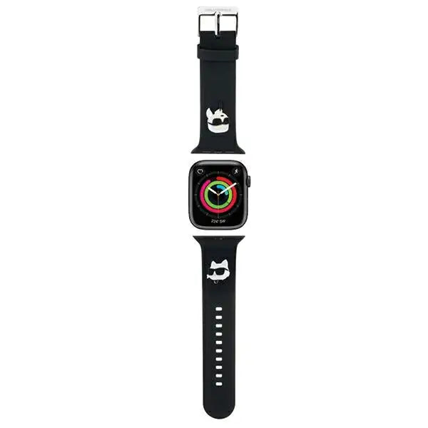 Karl Lagerfeld 3D Rubber Karl&Choupette Heads strap for Apple Watch 42/44/45/49mm - black - Other cell phone