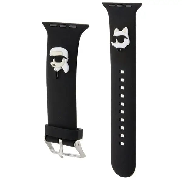 Karl Lagerfeld 3D Rubber Karl&Choupette Heads strap for Apple Watch 42/44/45/49mm - black - Other cell phone