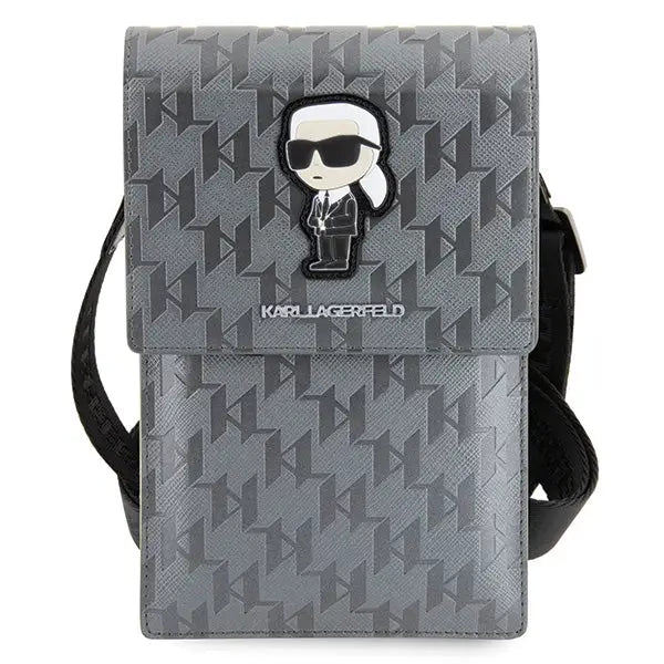 Karl Lagerfeld Bag KLWBSAKHPKG case - silver Saffiano Monogram Ikonik - Cell phone cases and covers<<<HurtelXML