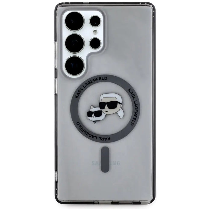 Karl Lagerfeld Button Karl & Choupette Heads Printed Logo MagSafe Samsung Galaxy S25 Ultra case black - Cell phone