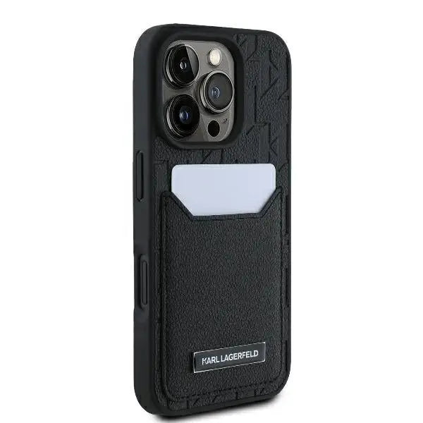 Karl Lagerfeld Cardslots Monogram iPhone 16 Pro Max Case - Black - Cell phone cases and covers<<<HurtelXML